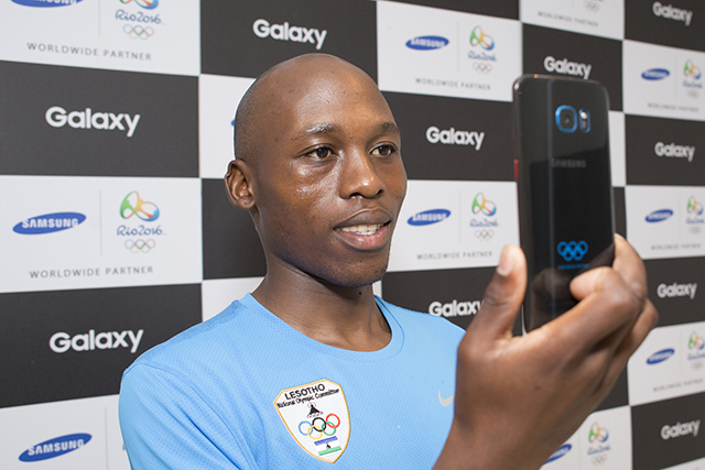 Lesotho Marathon Runner and Star of Samsung's Olympic Games Documentary 'A Fighting Chance' Tsepo Mathibelle Visits Samsung Galaxy Studio in Olympic Park to Meet with Fans and Test Out The Latest Samsung Technology