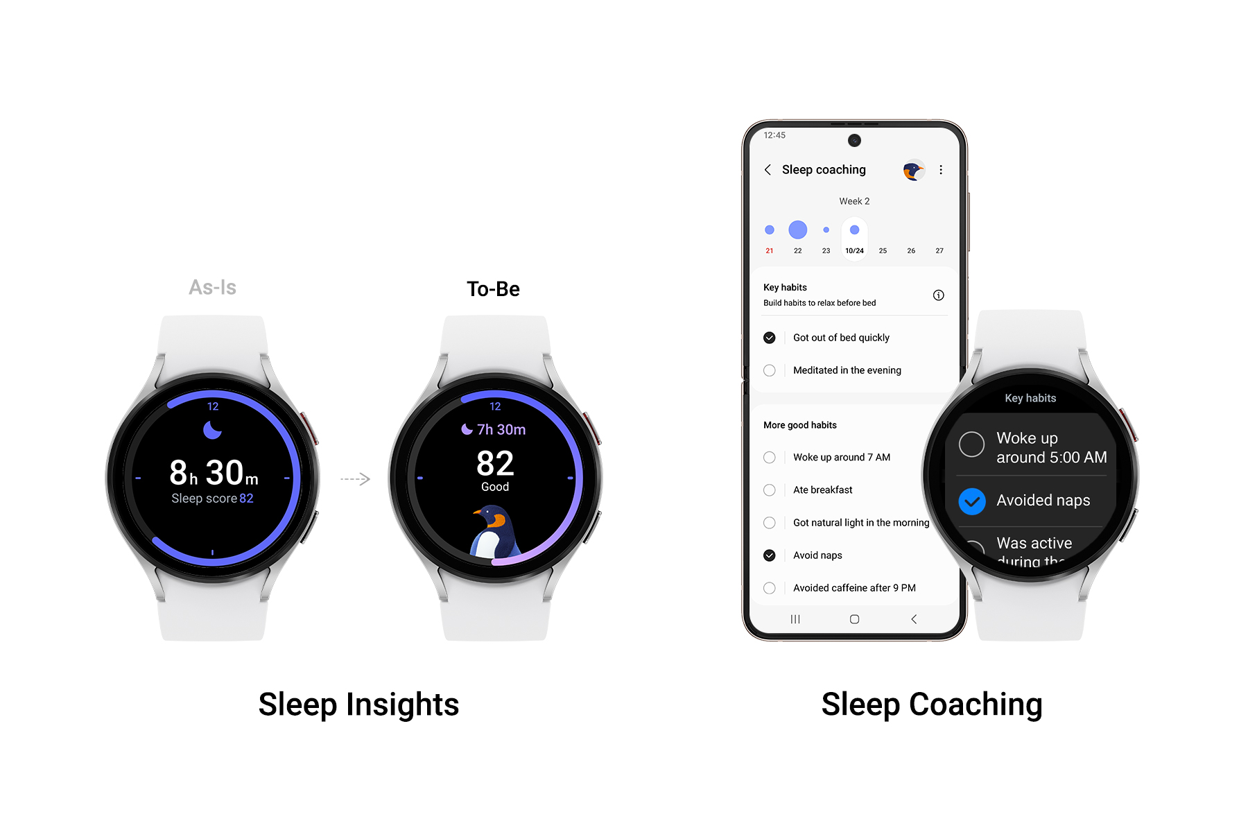 One UI 5 Watch Sleep Insights and Sleep Coaching features