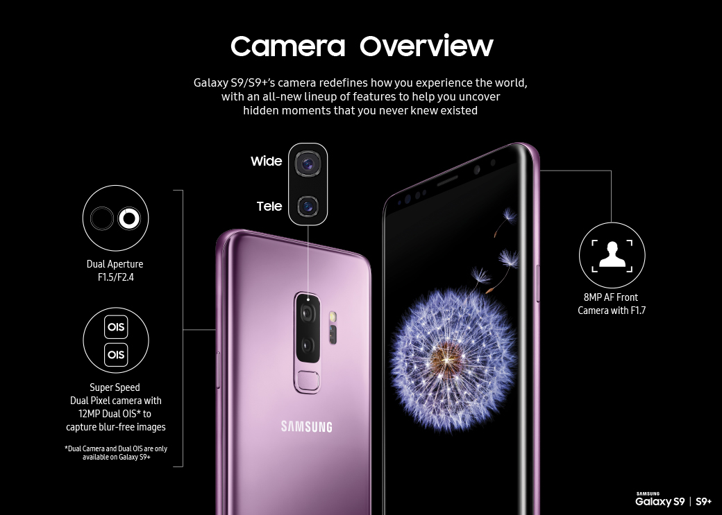 Galaxy S9/S9+: Khám phá một thế giới ảnh mới với máy ảnh Samsung Galaxy S9/S9+. Với tính năng chụp ảnh độc đáo, bạn sẽ không còn phải lo lắng về chất lượng ảnh nữa. Cùng trải nghiệm với những hình ảnh rực rỡ và sống động hơn bao giờ hết!
