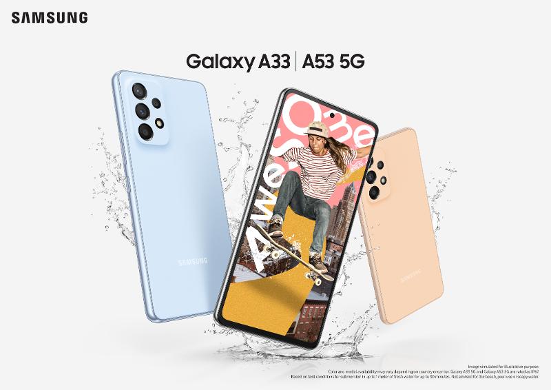 Samsung Galaxy A73 5G、A53 5G 及 A33 5G 发布，性能全面升级，IP67 及 OIS 下放至中端机型 6