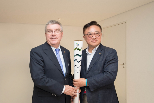 International Olympic Committee President Thomas Bach Visits the Samsung Galaxy Studio in Olympic Park During the Rio 2016 Olympic Games