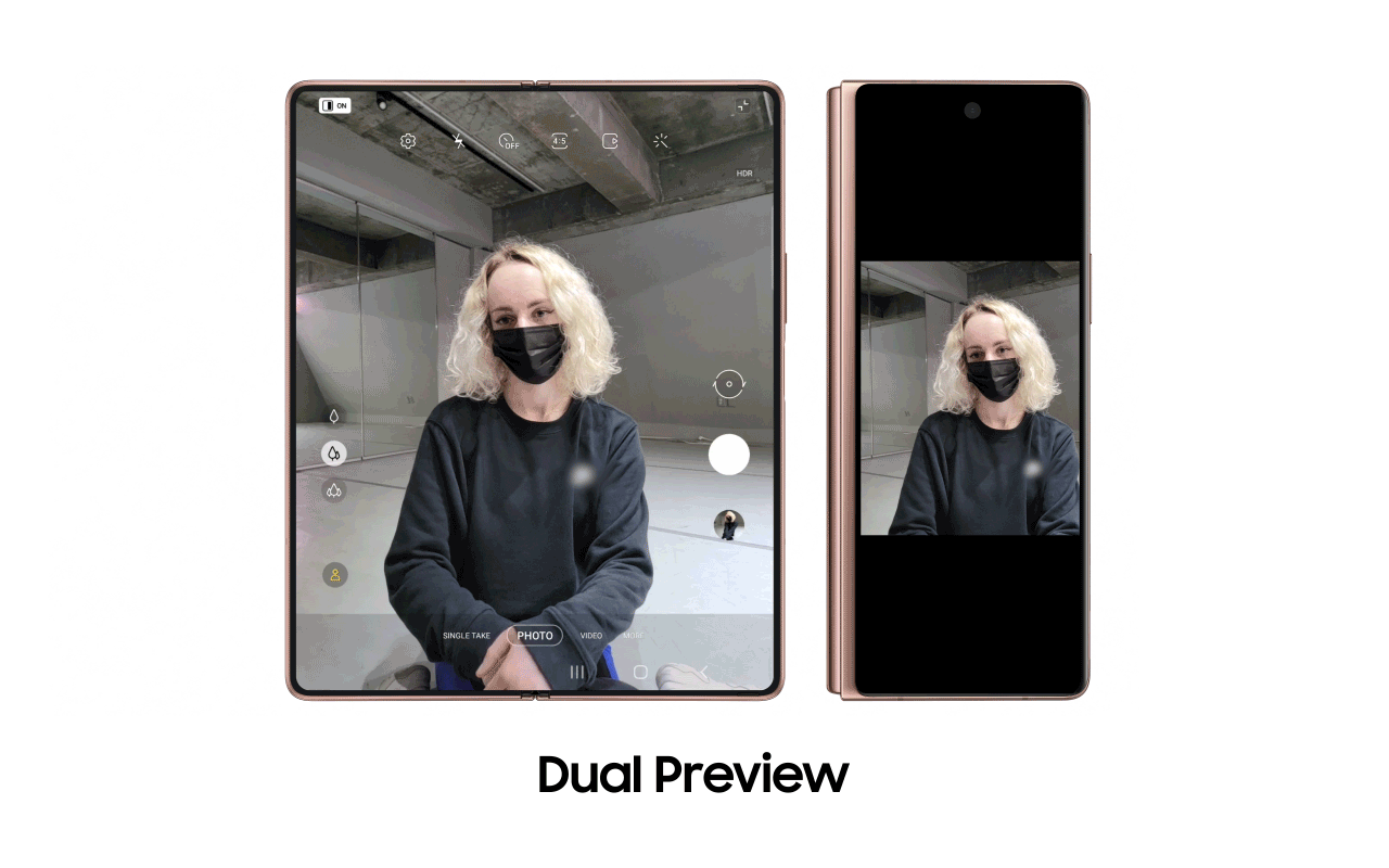 Dual preview in the Galaxy Z Fold2
