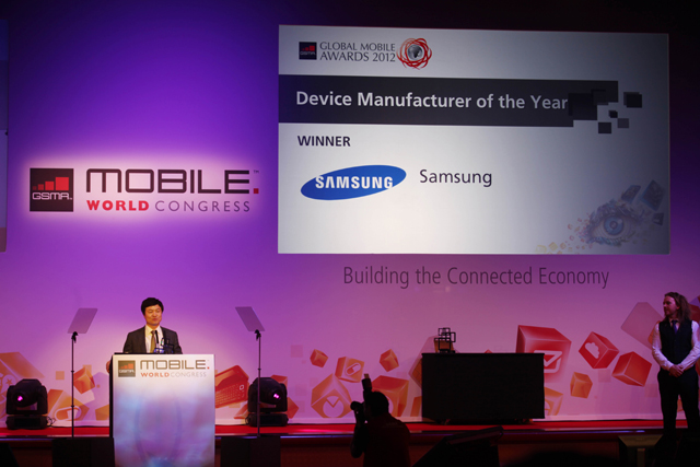 Samsung Awarded 'Device Manufacturer of the Year' by GSMA at Mobile World Congress 2012