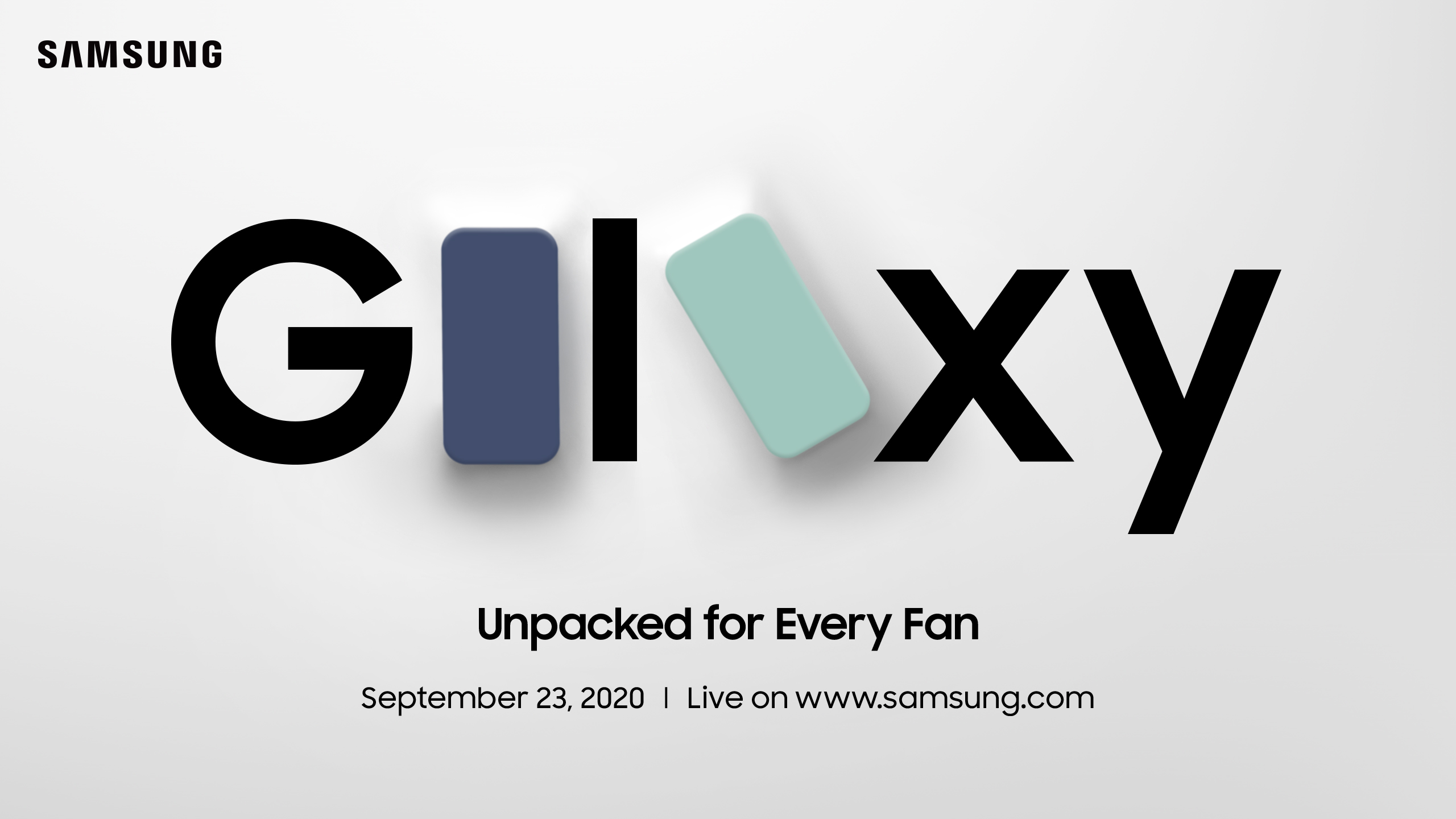 Galaxy unpacked for everyone invitation with navy and mint