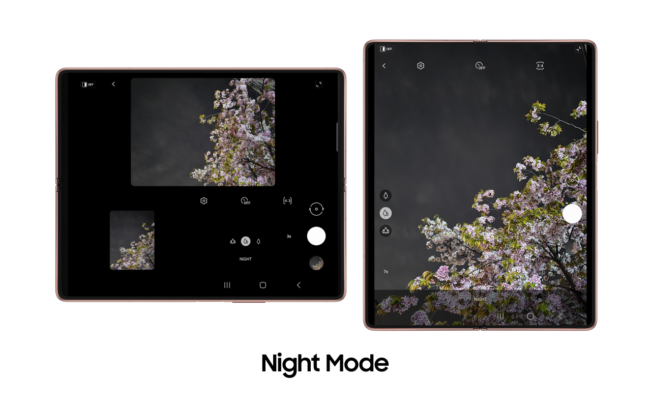 Night mode in the Galaxy Z Fold2