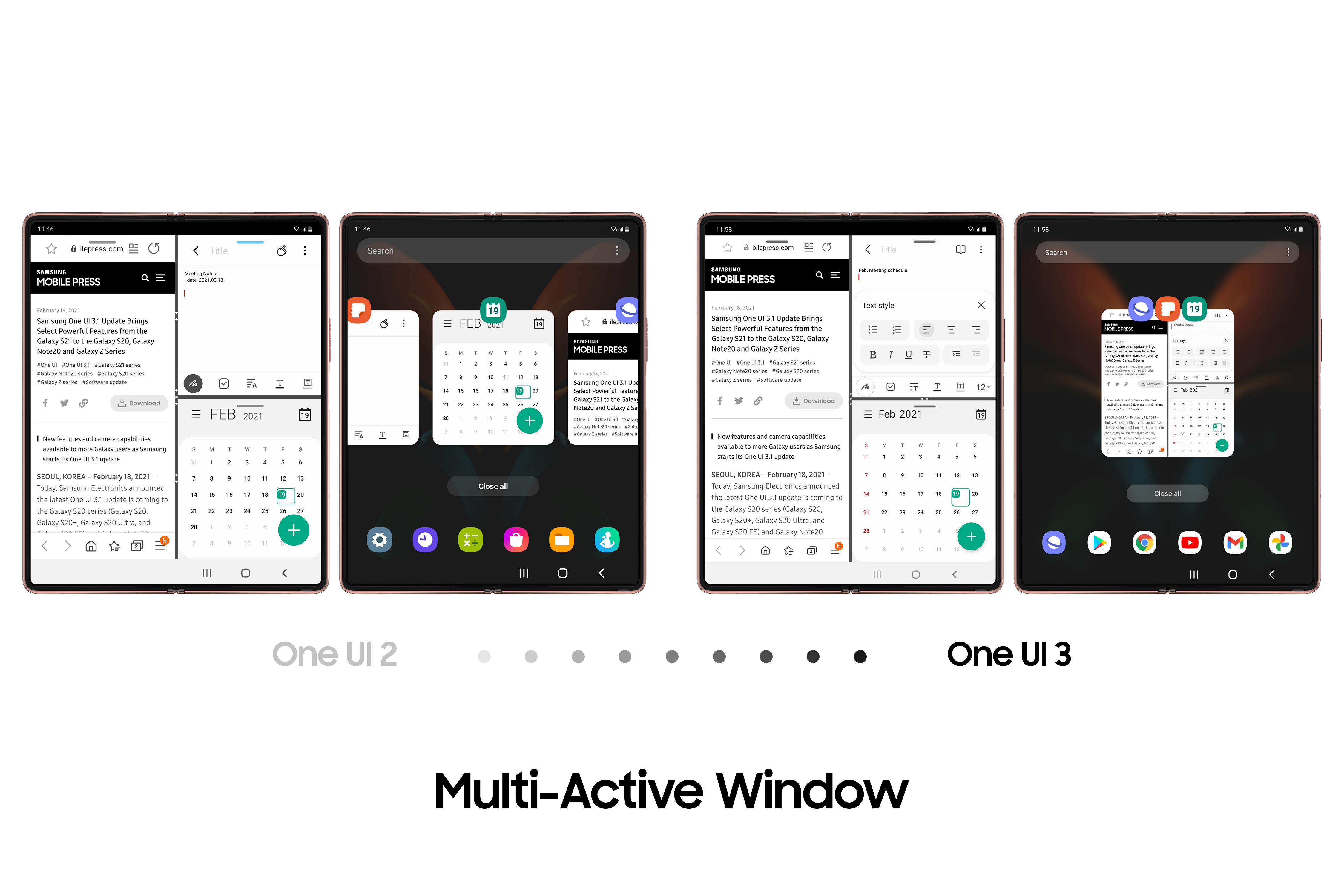 One UI 3 Brings Seamless Continuity and Intuitive Interactions to the Galaxy Z Fold2: Multi-Active Windows from Recents tab