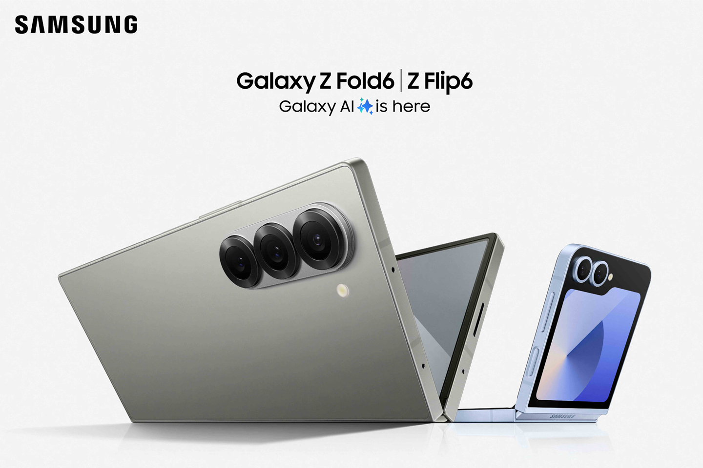 Press release images of Galaxy Z Fold6 and Z Flip6 Elevating Galaxy AI to New Heights