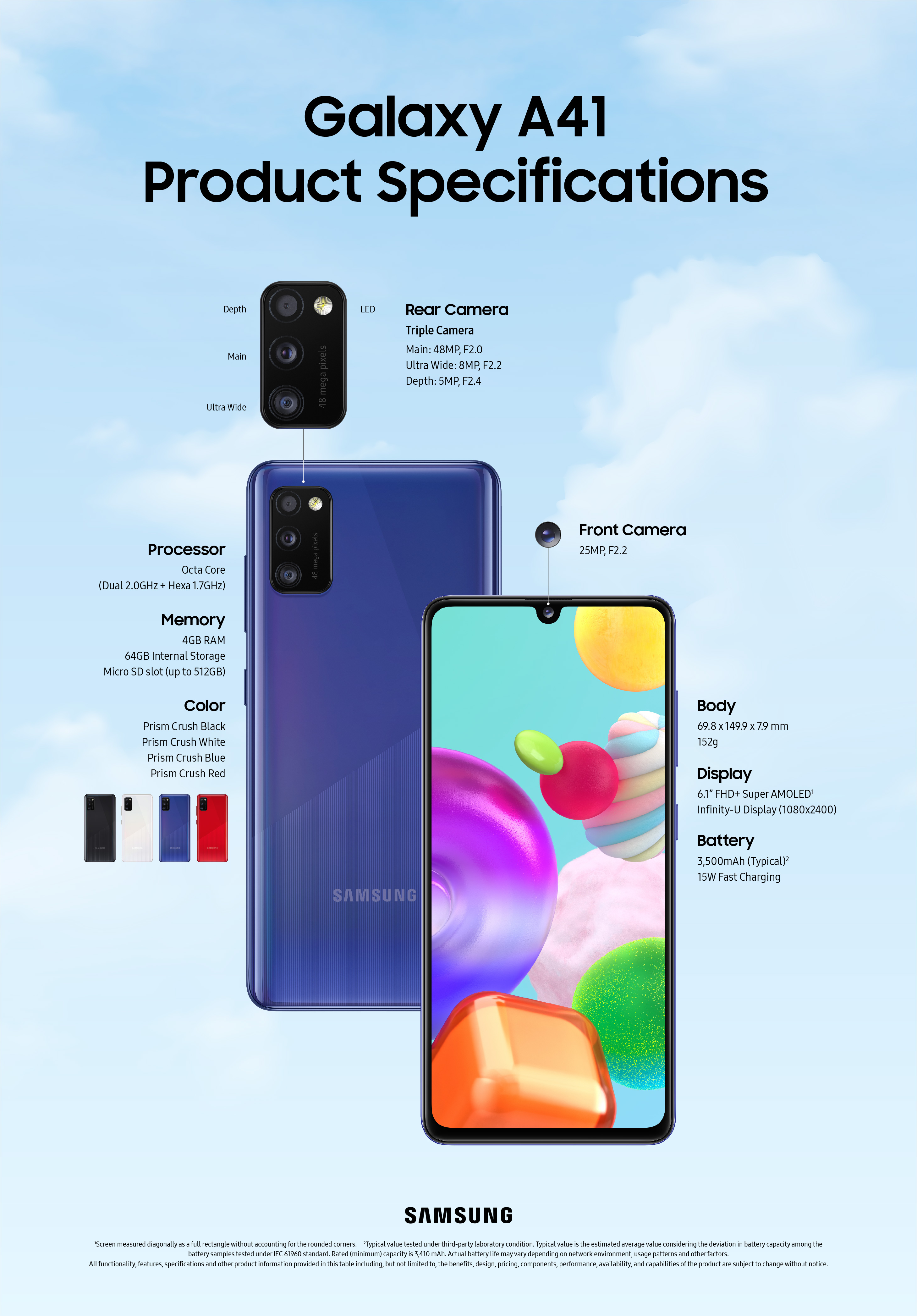 Galaxy A41 Specs