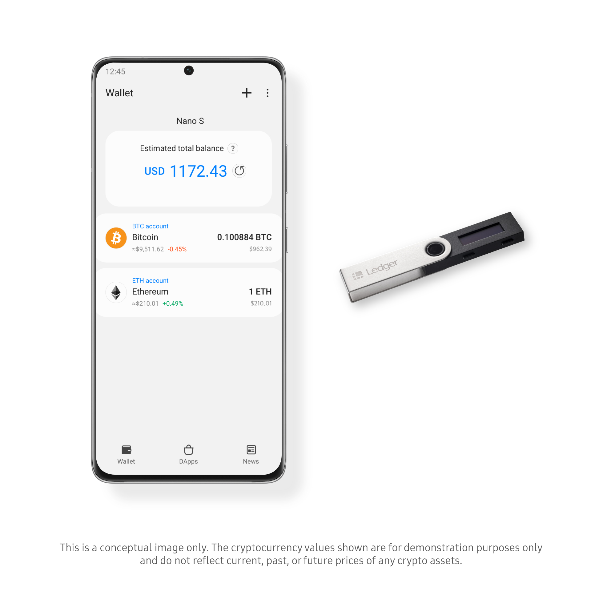 Ledger Nano X - Hardware wallet with Bluebooth connection for mobile phone